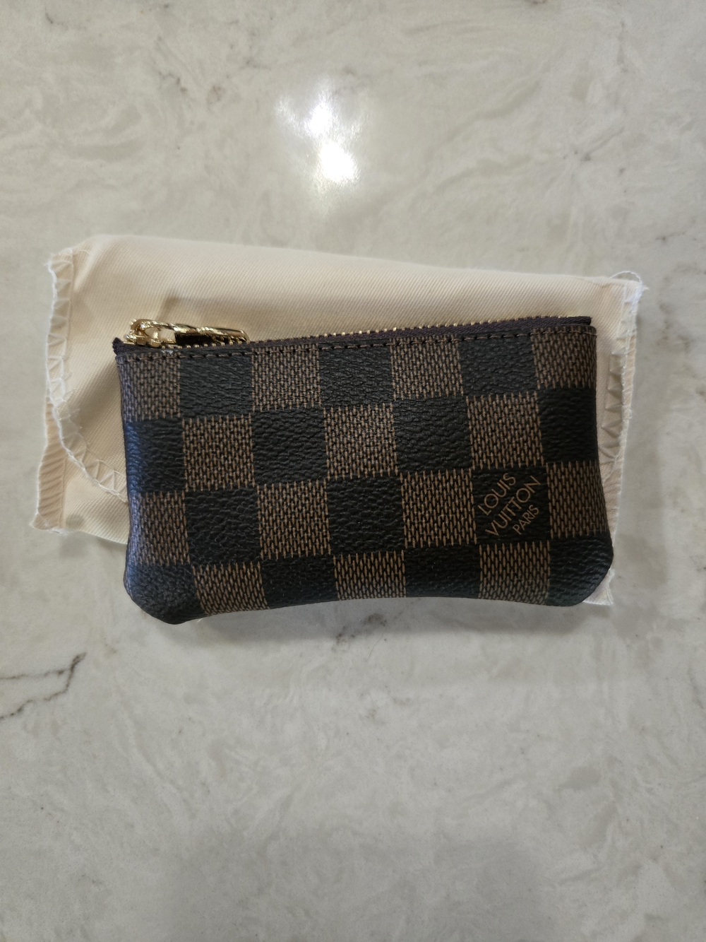 Damier Ebene Small Zipper Pouch - Brown/Black